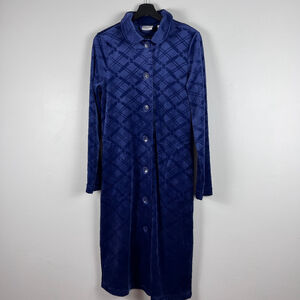 Ringella women velvet robe bathrobe blue size M / 40 NWT